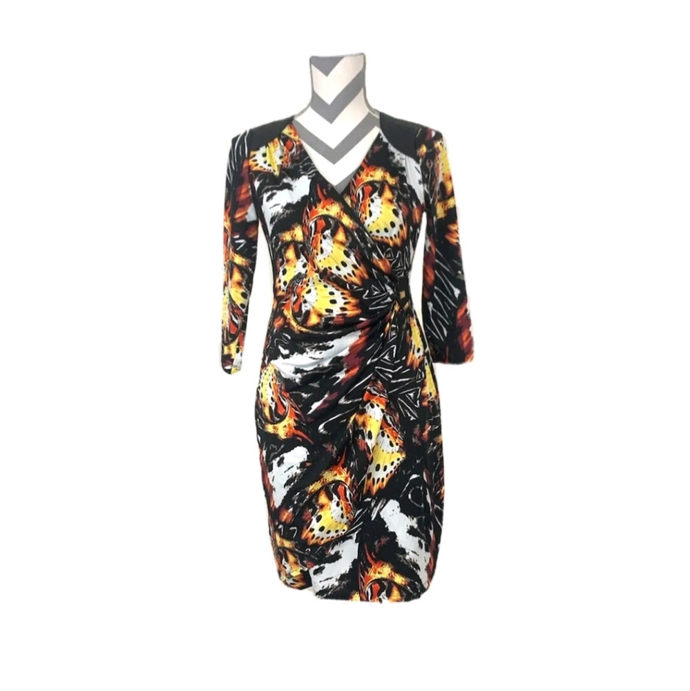 Thalia Sodi Animal Print Faux Wrap Dress